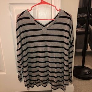 Express striped vneck